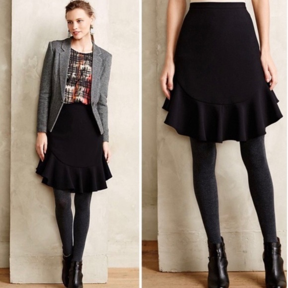 Anthropologie Dresses & Skirts - Anthropologie Leifsdottir Black Skirt Size 4